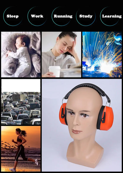 Work Safety Earmuffs – Anti-Noise Portable Ear Protectors for Work, Study, Sleeping, Woodwork & Shooting
