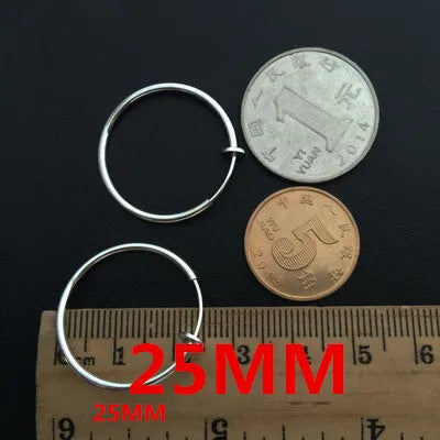 Unisex Clip-On Earrings – Invisible No-Piercing Spring Ear Cuffs, Small Circle Gold/Silver/Black Plated Jewelry for Women & Men