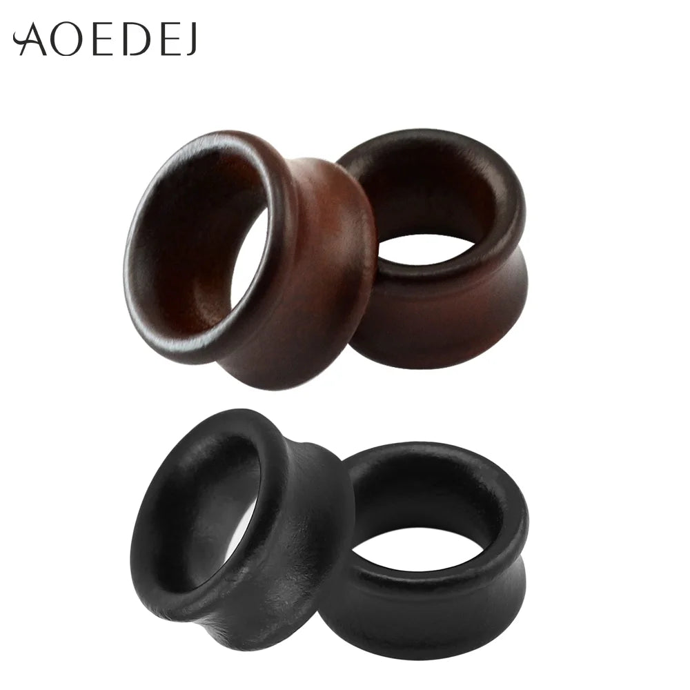 8–25mm Black Wood Ear Plugs – Body Jewelry Gauges, Tunnels & Stretchers for Piercing