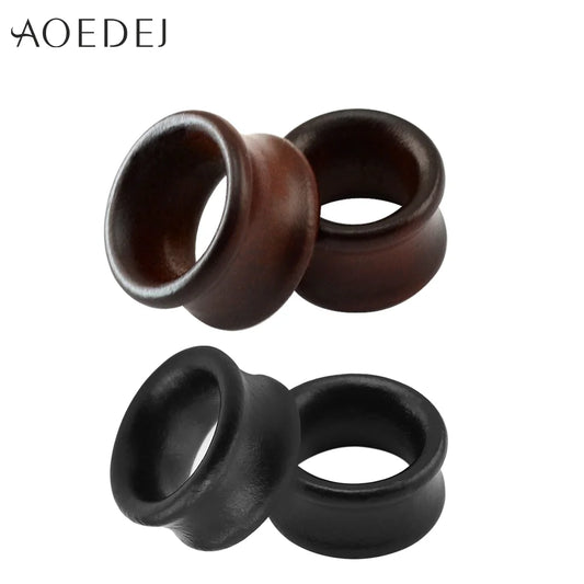 8–25mm Black Wood Ear Plugs – Body Jewelry Gauges, Tunnels & Stretchers for Piercing