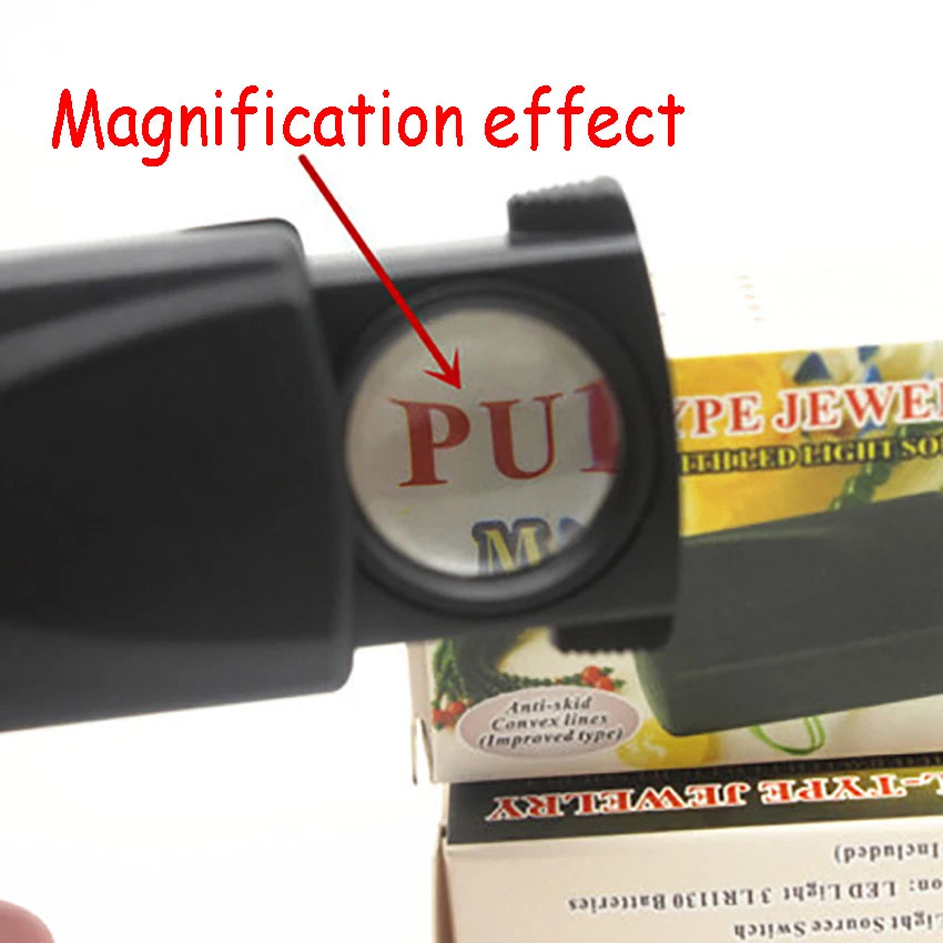 Portable 30X LED Magnifier — Acrylic Lens for Jewelry Appraisal, Reading, Sewing & Seniors