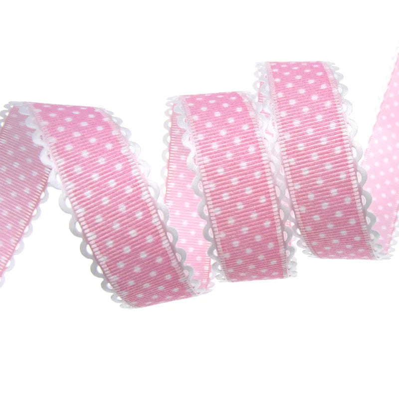 Polka Dot Lace Ribbon Roll - 20 Yards 1 Inch DIY Craft, Gift Wrapping & Scrapbooking Decoration Fabric