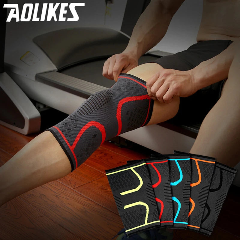 1PCS Fitness Running Cycling Knee Support - Elastic Nylon Sport Compression Knee Pad Sleeve for Basketball, Volleyball