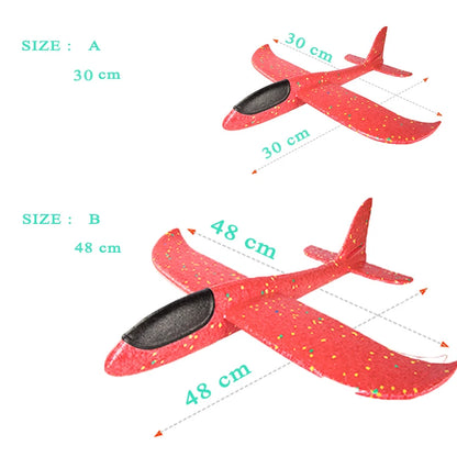 48cm EVA Foam Glider Aircraft Toy – Hand-Throw Flight Airplane DIY Model for Kids, Fun Outdoor Toy Gift