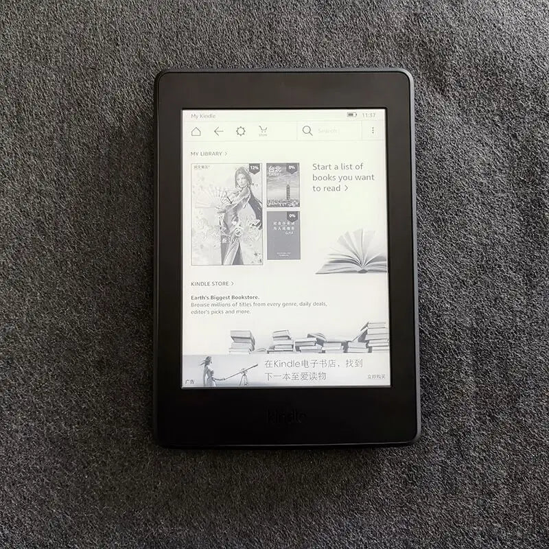 Used Kindle Paperwhite 7th/6th Gen – 6" E-Ink E-book Reader with Built-in Light, Good Condition for Kindle & Kobo