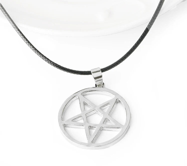 Fashion Black Butler Pentacle Necklace - Pentagram Lucifer Satan Logo Pendant for Men & Women