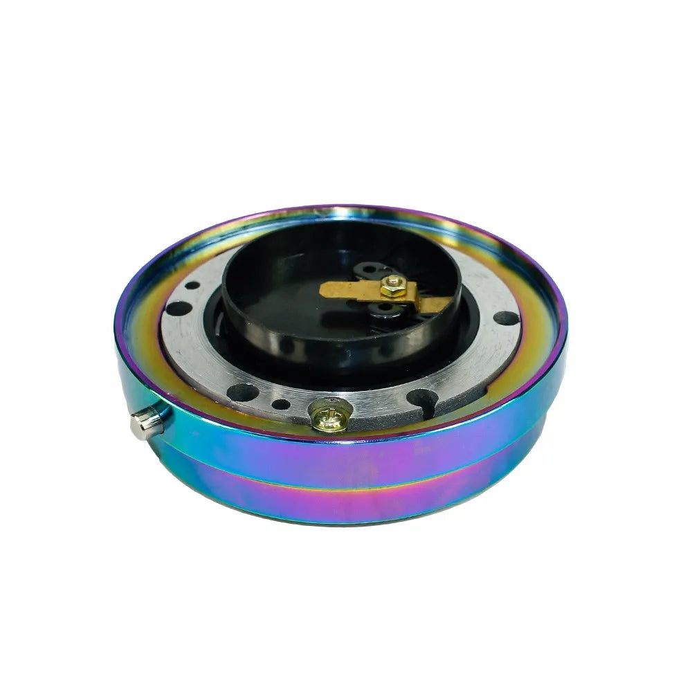 Thin 6 Hole Steering Wheel Quick Release Hub Adapter Kit - Snap Off Boss in Multiple Colors (Silver/Blue/Red/Black)