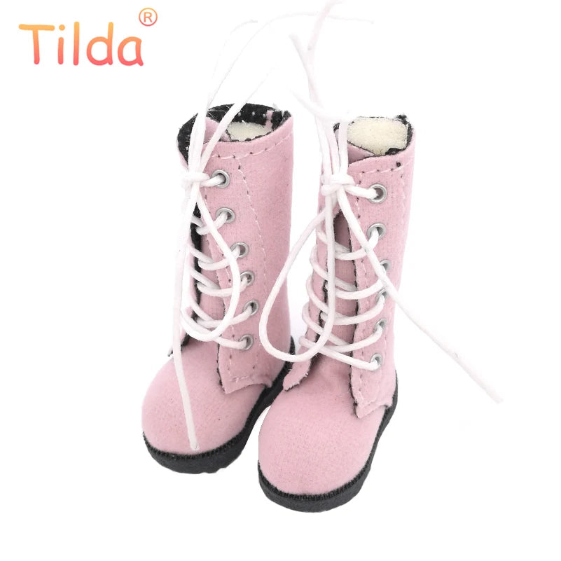 Tilda 3.2cm Doll Boots — 1/6 Mini Leather Shoes for Blythe, Azone & BJD Dolls