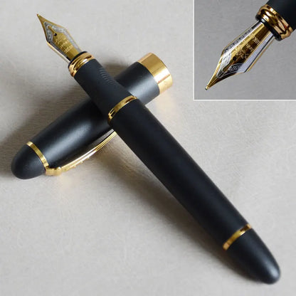 Iraurita Jinhao X450 Fountain Pen – 0.7mm Broad Nib, Dark Green & Gold, Full Metal, 21 Color Options with Ink