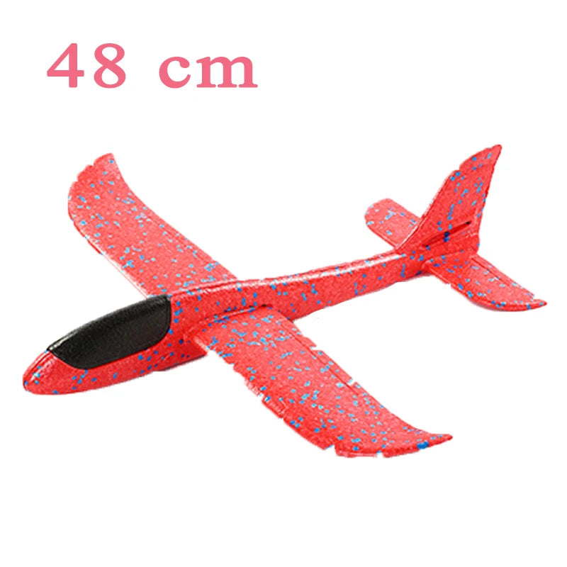 48cm EVA Foam Glider Aircraft Toy – Hand-Throw Flight Airplane DIY Model for Kids, Fun Outdoor Toy Gift