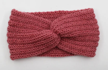 Women's Solid Color Knitted Headband – Elastic Twisted Turban Headwrap, Winter Hair Band for Girls, Fashion Hair Accessories
