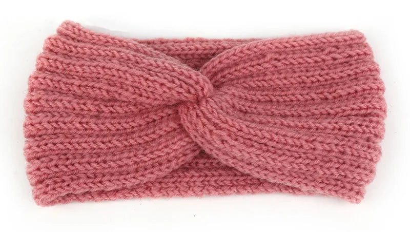 Women's Solid Color Knitted Headband – Elastic Twisted Turban Headwrap, Winter Hair Band for Girls, Fashion Hair Accessories