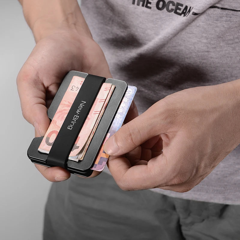 NewBring Multi-Functional Metal Money Clip – Men's Credit Card Wallet & Key Holder