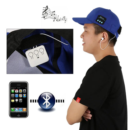 Bluetooth 5.0 Headphone Baseball Cap - Wireless Stereo Earphones with Mic for Outdoor Use