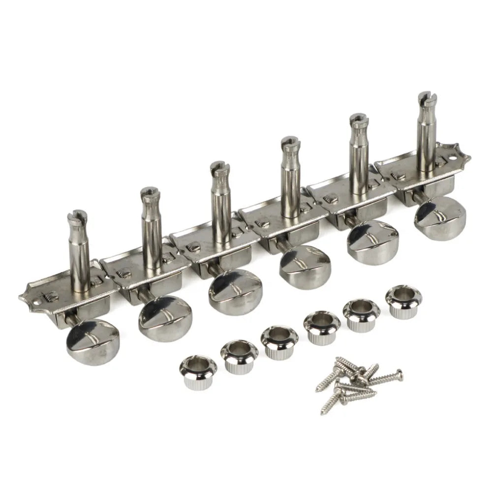 FLEOR 6-in-Line Nickel Silver Electric Guitar Tuners — Vintage Machine Heads, Tuning Keys Pegs for 6R Guitar