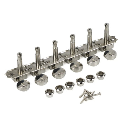 FLEOR 6-in-Line Nickel Silver Electric Guitar Tuners — Vintage Machine Heads, Tuning Keys Pegs for 6R Guitar