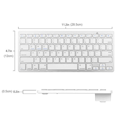 Ultra Slim Hebrew Bluetooth Wireless Keyboard – Low Noise, Compatible with iOS, iPad, Android Tablets & Windows