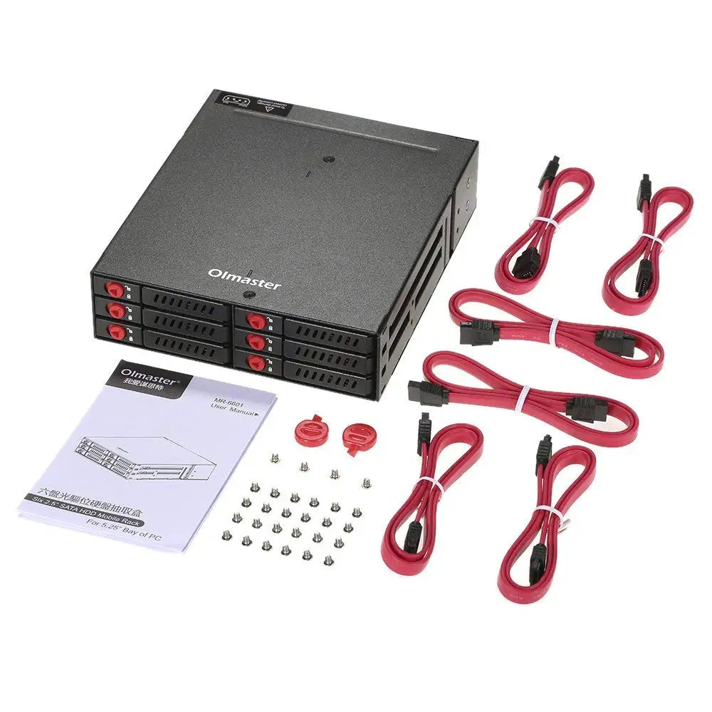 6-Bay & 4-Bay 2.5-inch SATA SSD/HDD Hot Swap Mobile Rack – Data Storage Enclosure for 5.25" Drive Bay