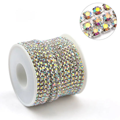 Glitter Rhinestone Chain Trim - SS6 SS16 Crystal Sew-On Glue-On Decoration For DIY Clothing Accessories