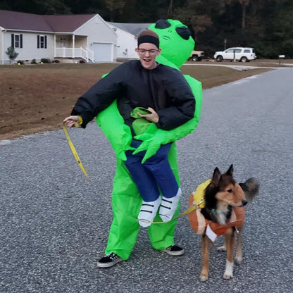 ET Alien Inflatable Costume: Scary Green Monster Cosplay Suit for Adult Party Festival Stage - Unique Inflatable Alien Outfit