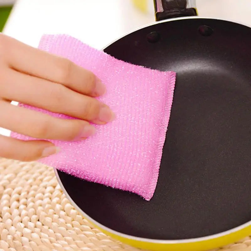 4Pcs Nonstick Kitchen Cleaning Pads - Oil Absorbing Scouring Cloths Sponge Towels for Dish Washing, Bowls & Cookware
