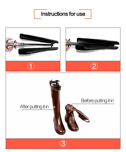 2 Pcs Black Boot Shapers | Practical Long Boot Supporters, Stretcher & Creative Home Storage Holder Hangers