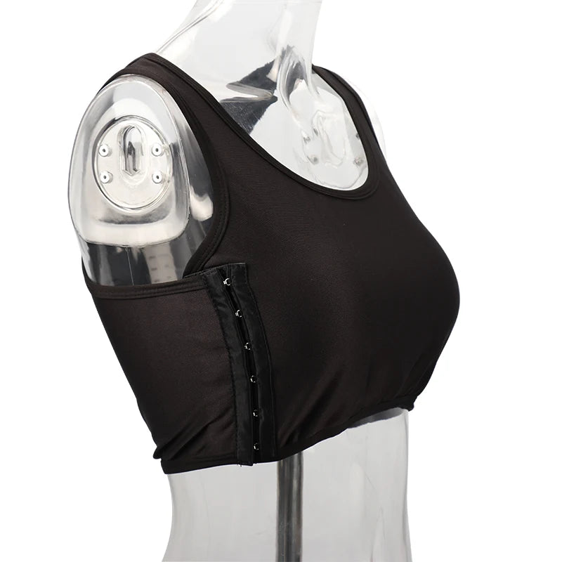 Women’s Breast Binder – Transboy Lesbian Corset Vest with Side Buckle, Summer Short Tank Top Shaper Bustier