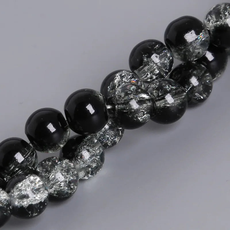 Crystal Glass Crackle Beads - 4/6/8/10mm Round Spacer Charm Beads for DIY Jewelry Making