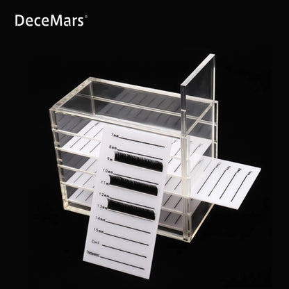 5-Layer Acrylic False Eyelashes Storage Box – Lash Extension Organizer & Display Stand Pallet Tool Holder