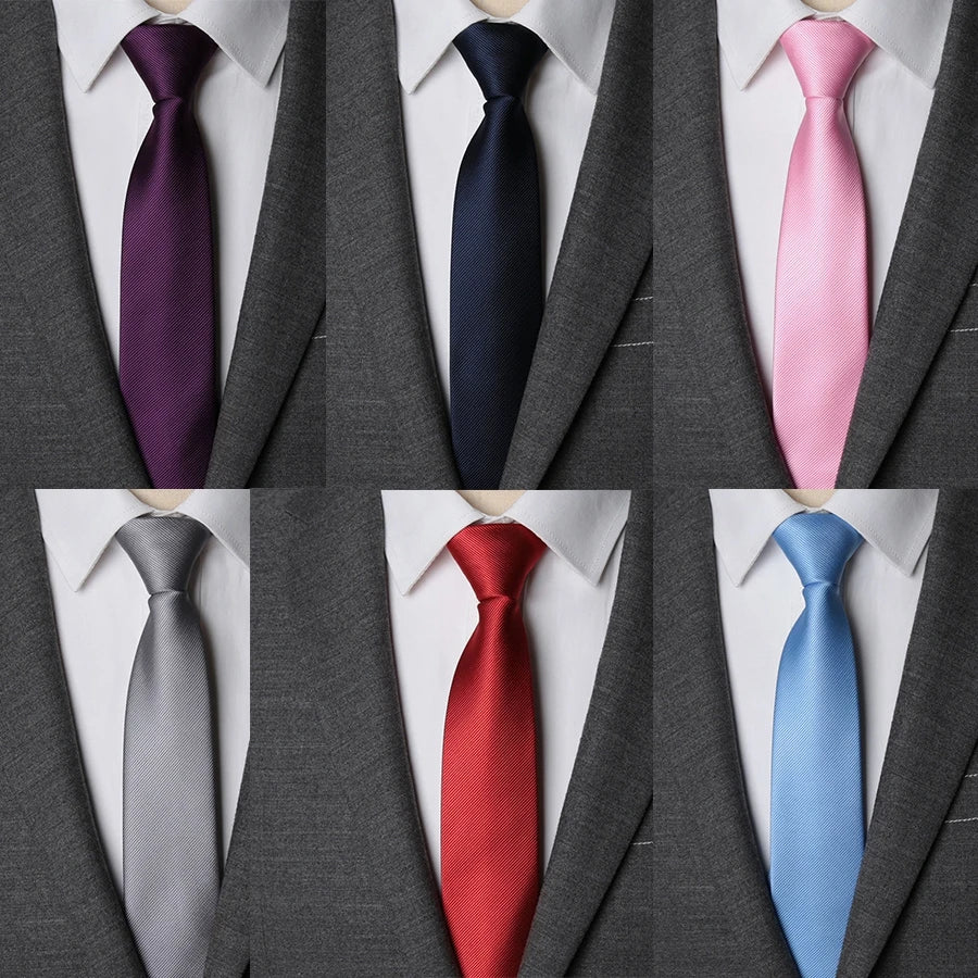 Men’s Zipper Necktie – 6cm Solid Lazy Tie for Business, Wedding & Fashion Accessories