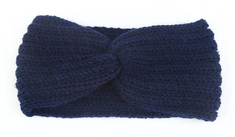 Women's Solid Color Knitted Headband – Elastic Twisted Turban Headwrap, Winter Hair Band for Girls, Fashion Hair Accessories