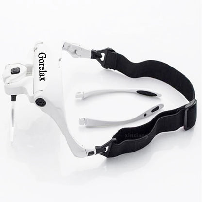 Magnifying Glasses with LED Light - Head Loupe Jeweler Headband Magnifier, Optical Glass Tool for Repair & Reading