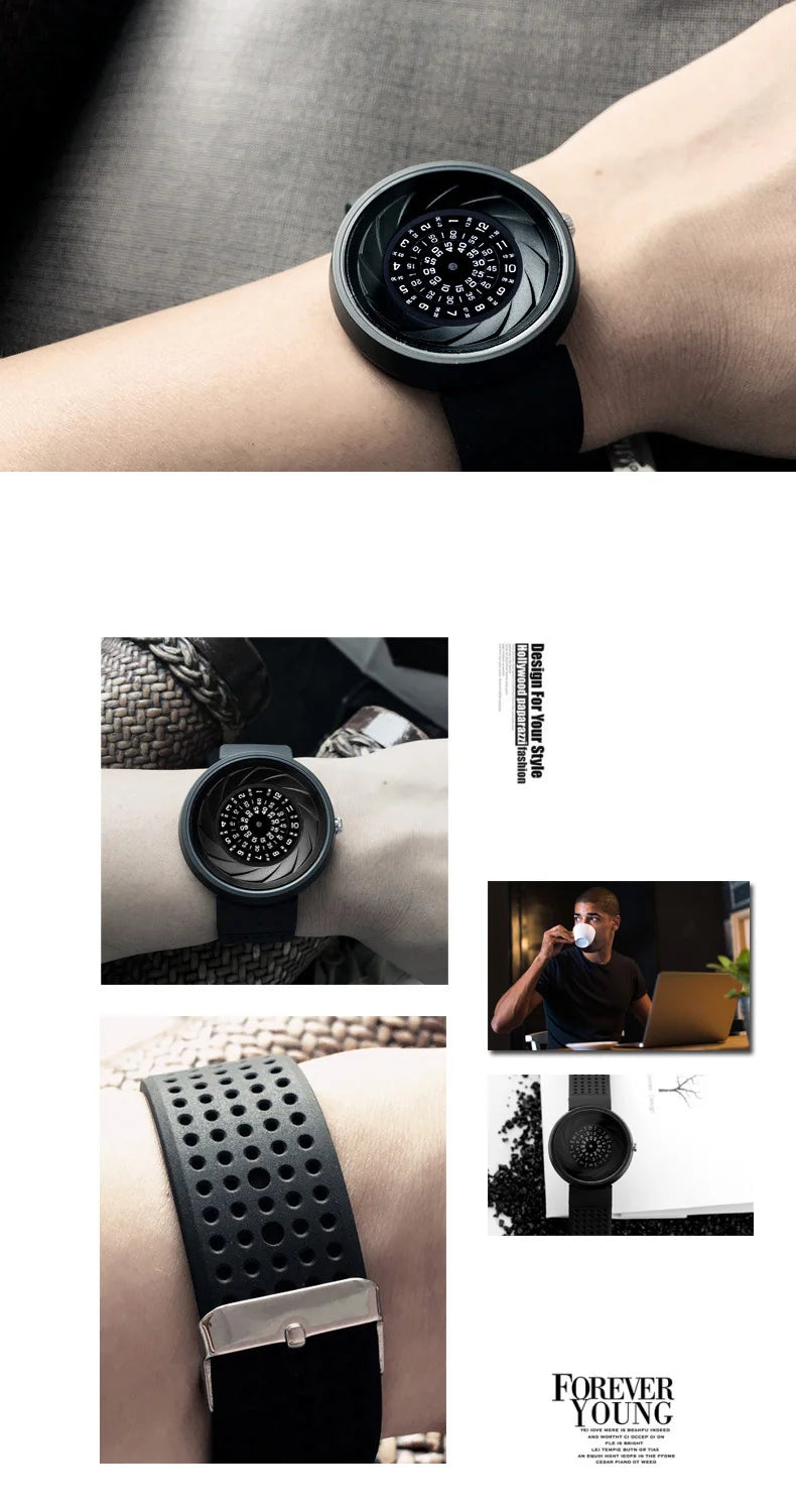 2023 Enmex Men’s Creative Industrial Quartz Watch — Digital Design Light Sports Fashion Wristwatch