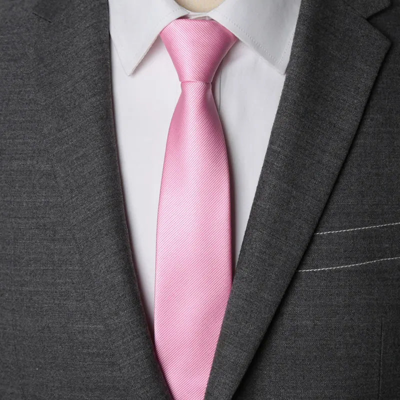 Men’s Zipper Necktie – 6cm Solid Lazy Tie for Business, Wedding & Fashion Accessories