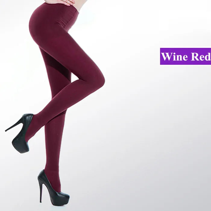 Women Black Opaque Tights - 120D Seamless Warm Nylon Footed Pantyhose Stockings For Winter And Autumn