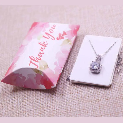24pcs Floral Pillow-Shaped Jewelry Gift Boxes – Necklace & Earring Display Packaging 20x55x80mm