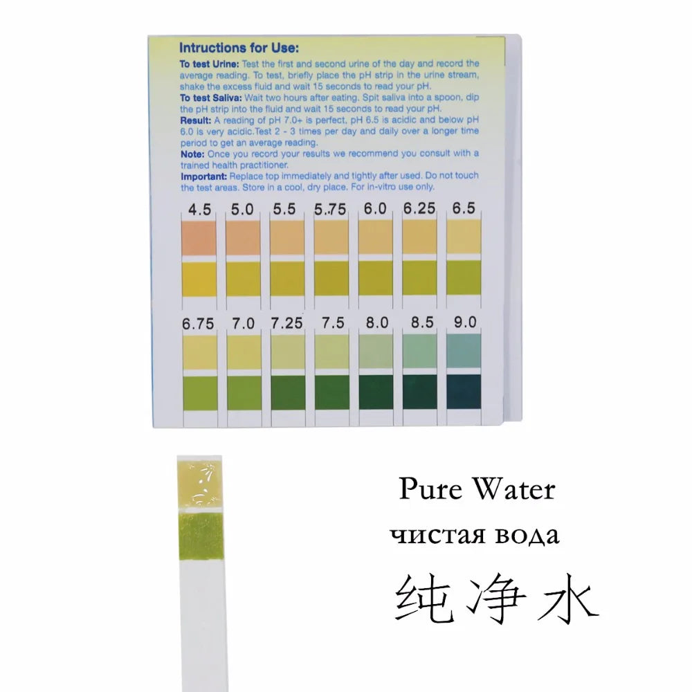 100-Piece pH Test Strips (4.5–9.0) – Dual-Pad Urine and Saliva pH Testing Kit