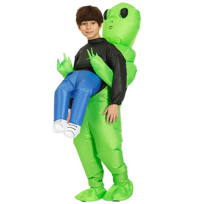 ET Alien Inflatable Costume: Scary Green Monster Cosplay Suit for Adult Party Festival Stage - Unique Inflatable Alien Outfit
