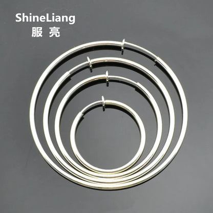 Unisex Clip-On Earrings – Invisible No-Piercing Spring Ear Cuffs, Small Circle Gold/Silver/Black Plated Jewelry for Women & Men