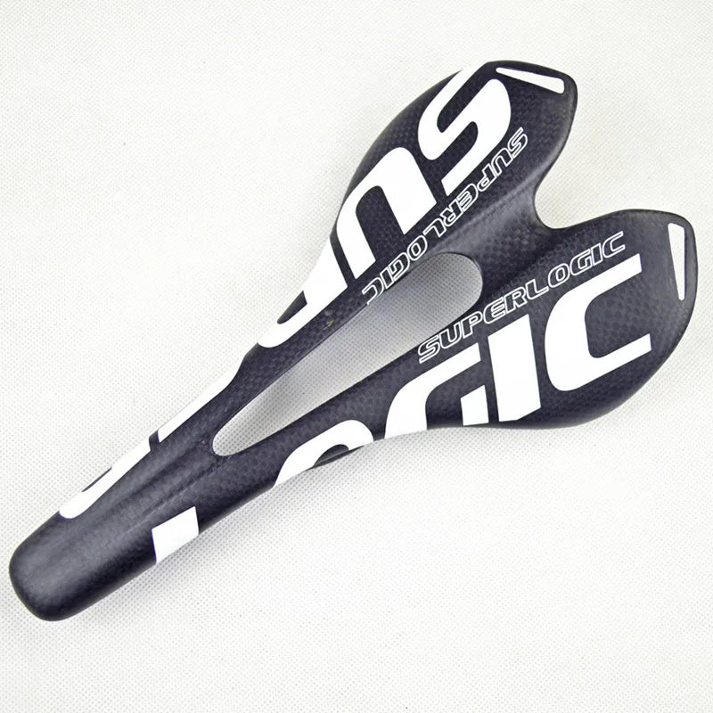 Superlogic 3K Full Carbon Fiber Bike Saddle - Lightweight Road & MTB Seat 275×143mm