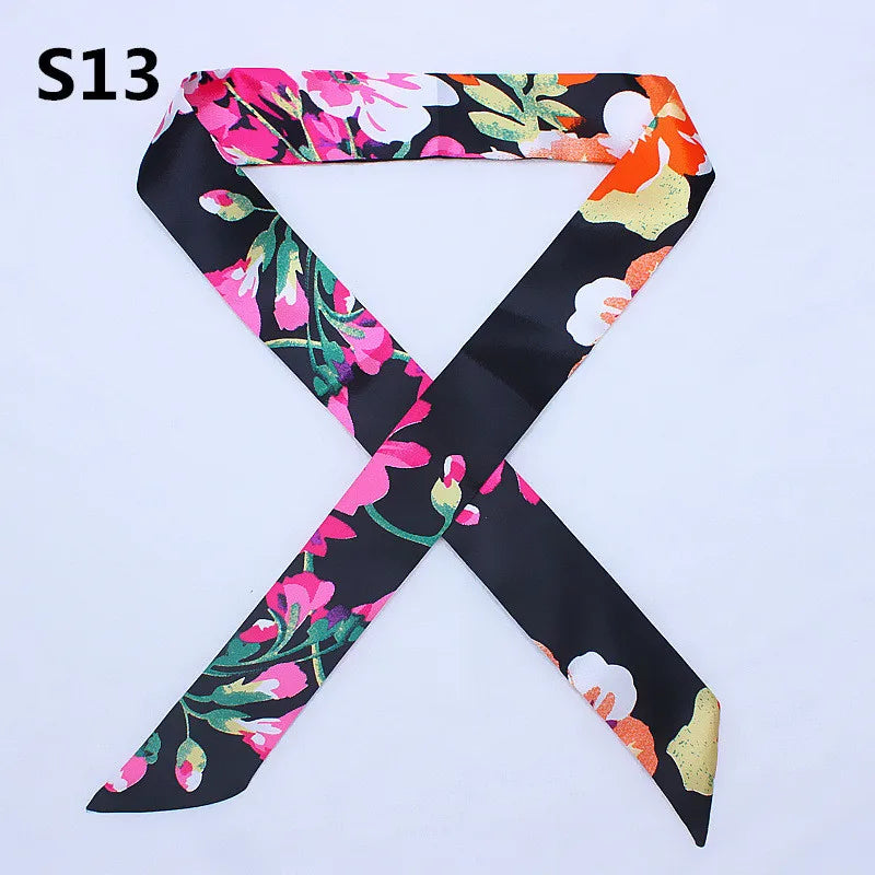 47 Colors Brand Bandana | Small Silk Bag Scarf for Women | Long Skinny Fashion Head Hijab Scarf and Headband