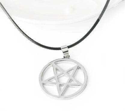 Fashion Black Butler Pentacle Necklace - Pentagram Lucifer Satan Logo Pendant for Men & Women