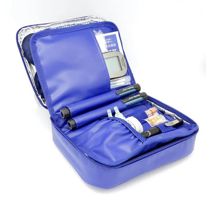 Portable Insulin Cooler Bag – Medium Size Insulated Diabetic Travel Case with Aluminum Foil & Nylon Fabric Ice Storage Protection Bag