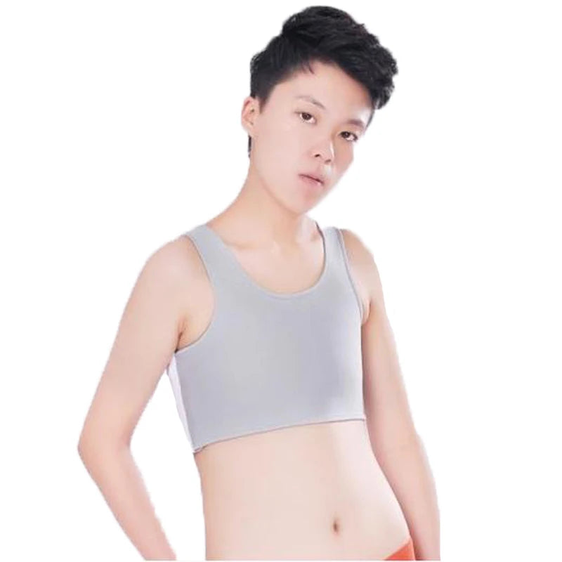 Women’s Breast Binder – Transboy Lesbian Corset Vest with Side Buckle, Summer Short Tank Top Shaper Bustier