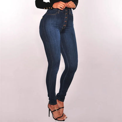 High Waist Push Up Jeans For Women - Stretchy Washed Denim Mom Jeans Skinny Pencil Pants