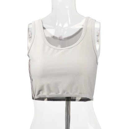 Women’s Breast Binder – Transboy Lesbian Corset Vest with Side Buckle, Summer Short Tank Top Shaper Bustier