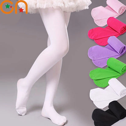 Girls Ballet Dance Pantyhose – Thin Velvet Tights for Kids (0–15Y) | Solid Black & White Fashion Stockings for Dance & Performance