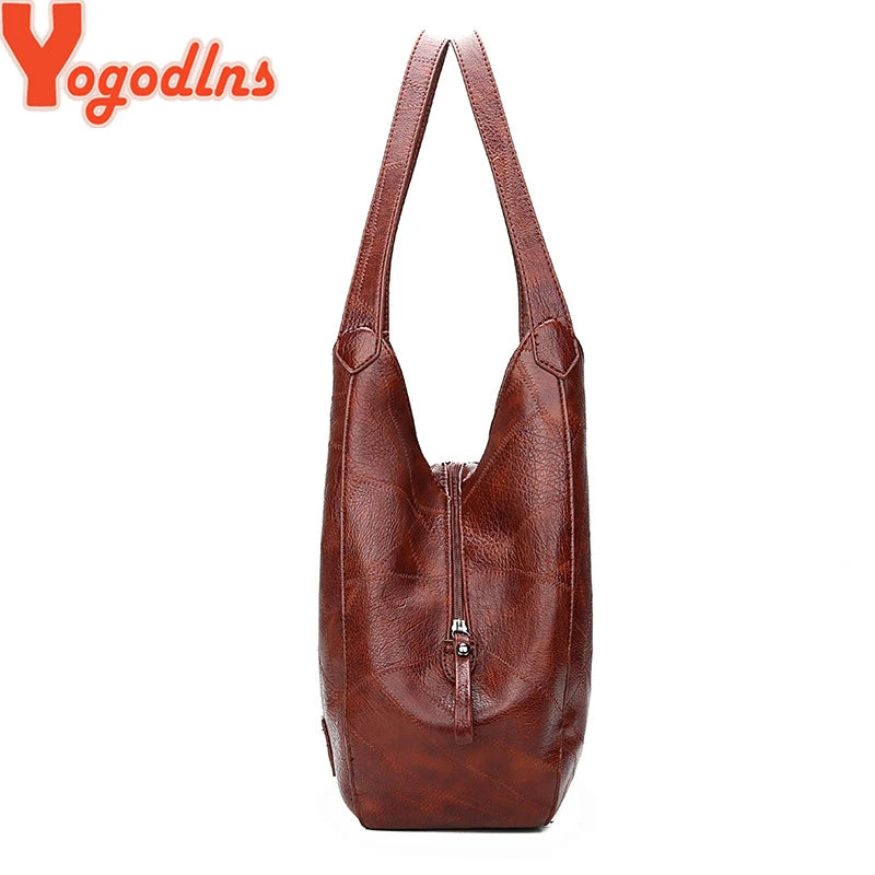 Yogodlns Vintage Women's Handbag - Designer Luxury Shoulder Tote, Fashion Brand Top-Handle Bag