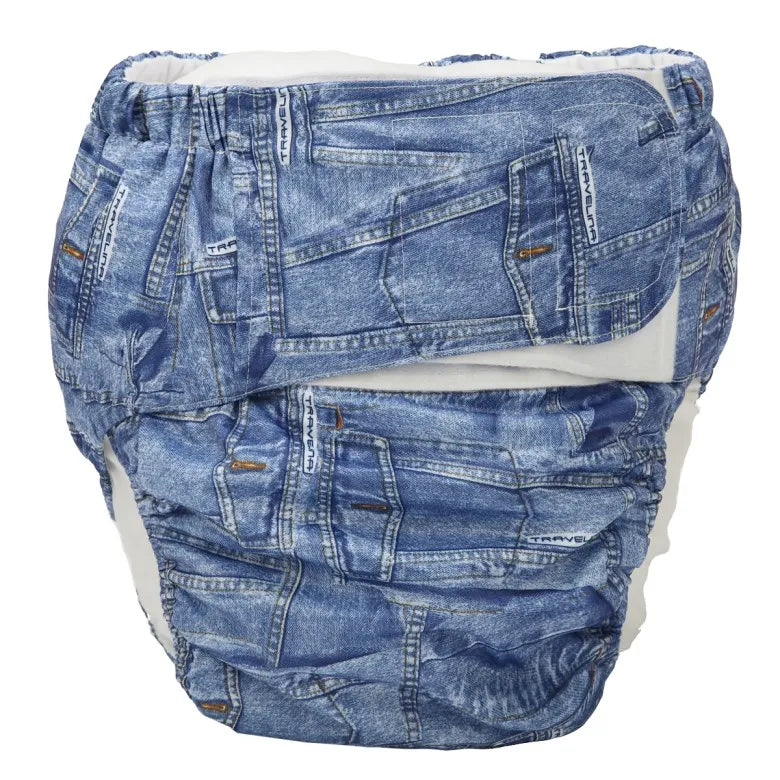 Sigzagor XL Adult Cloth Diaper – Reusable Pocket Nappy with Hook & Loop for Urinary Incontinence 68–128 cm Waist