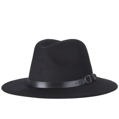 2022 Fashion Fedora Hat for Men & Women - Black Wool Blend Jazz Cap, Outdoor Casual Hat in X & XL Sizes